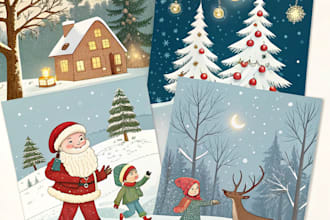 design christmas illustrations and holiday card design