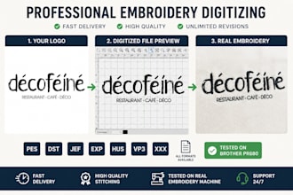 digitize your logo for embroidery machine pes dst