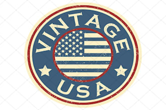 design a vintage flag logo with classic and professional style
