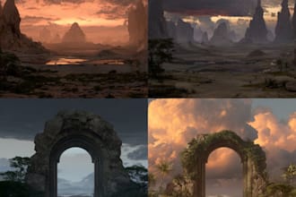 create high quality 3d environment art, concept art, fantasy art, sci fi art