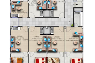 create architectural 2d floor plan, 3d floor plan