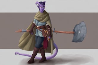 draw a full dnd adventure scene with your characters