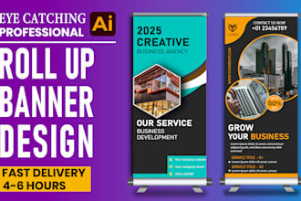 design professional roll up, retractable or pop up banner for your business