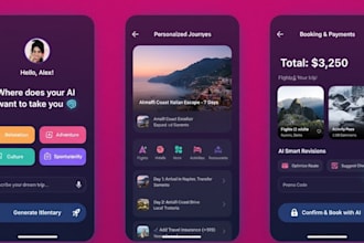 build ai trip planner app, city tourism app, travel booking app, ai travel app