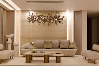 refurnish 3d modern room interior,wall panel,ambient ceiling,furniture rendering