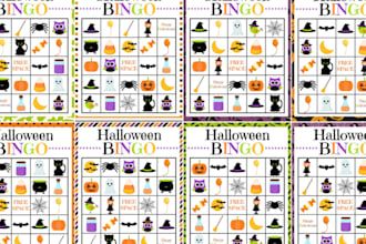 halloween game board game bingo game and card game