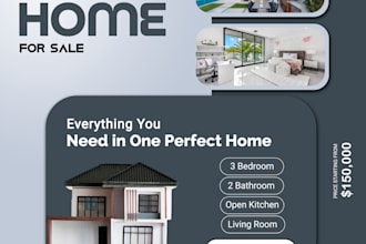 design professional real estate social media ads for US property agents