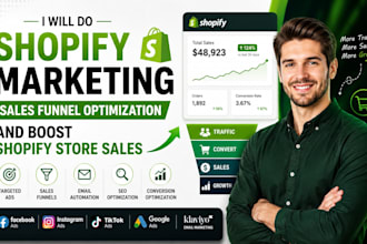 do shopify marketing, sales funnel optimization and boost shopify store sales