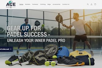 design padel equipment shopify store padel sport apparel padel clothing website