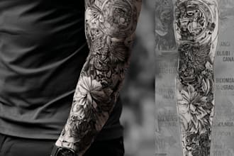 create a tattoo design of tattoo sleeve