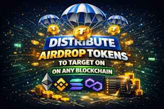 distribute airdrop tokens to target 900k wallets on any blockchain
