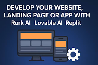 develop your website, landing page or app with rork ai, loveable ai, replit ai