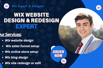 design wix sales funnel, setup wix store, wix blog, redesign wix site, edit wix