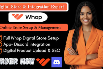 setup design manage whop store for digital products discord memberships and saas