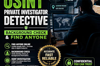 conduct professional osint investigation, background check and digital footprint