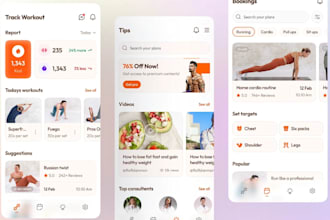 create a fitness app workout app gym website  health app gym app club app