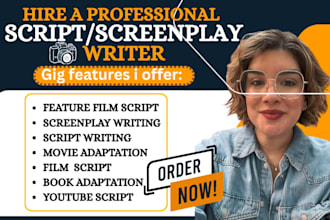 write movie script screenplay TV series script feature film script writing