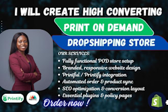 create high converting print on demand dropshipping store via printful gelato