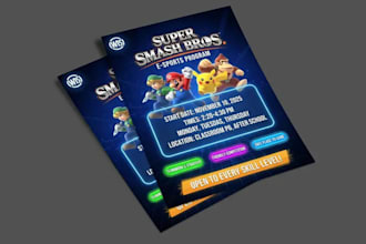 design a high impact school esports flyer for your gaming program