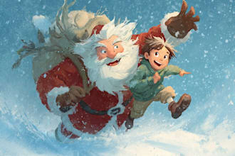 create christmas children book illustrations