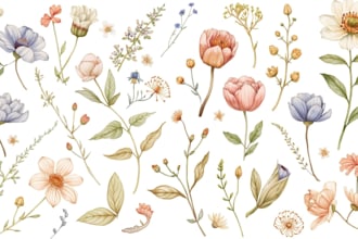 draw botanical illustrations of flowers and plants