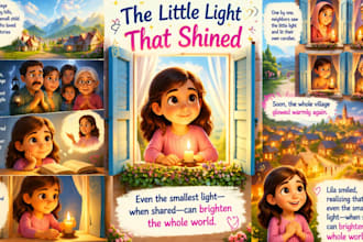 illustrate bible themed illustration, children story book illustration for KDP