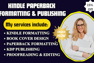 format book and ebook, bookcover design, kdp self publishing, amazon formatting