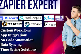 zapier expert n8n ai agent vapi api twitch discord notion steam twillo whova