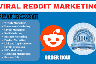 do reddit post upvote for business website, saas, crypto or ai app promotion