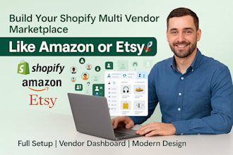 create a professional shopify multi vendor store like amazon or etsy
