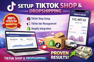 setup tiktok shop, tik tok adds and tik tok dropshipping, shopify integration