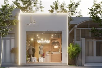 redesign 3d retail shop front, supermarket interior, spa, office, studio render