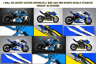create motorcycle van bike wraps, decals sticker, and magnet design