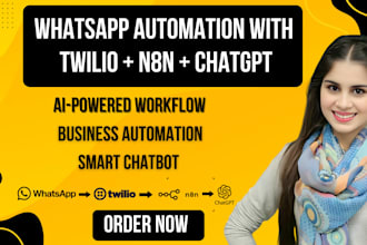 build ai whatsapp chatbot with twilio,chatgpt ai ntegration and n8n automation