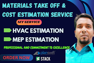 do detailed cost estimate mep electrical plumbing hvac  by planswift