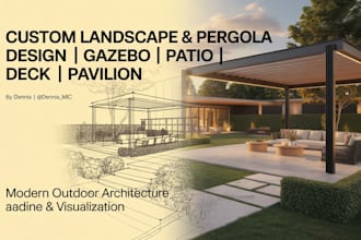 design 3d landscape pergola gazebo fence swimming pool pavilion and garden