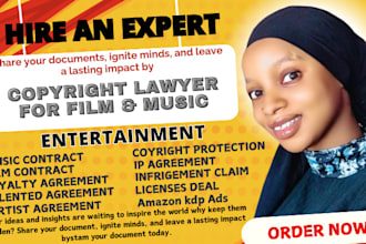 be your copyright lawyer, entertainment lawyer for film and music entertain
