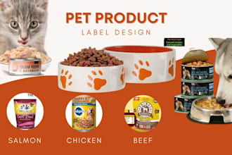 design pet product label product packaging pet food product label design
