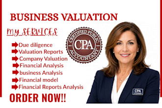 do cpa business valuation, due diligence report, appraisal and dcf analysis