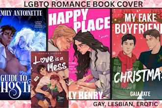 illustrate romance book cover, gay, lgbtq cover design, ya, erotic amazon kdp