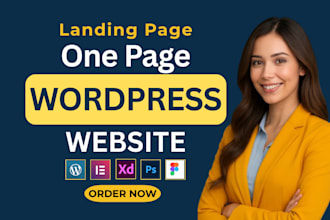 create one page website, single page website, wordpress landing page design