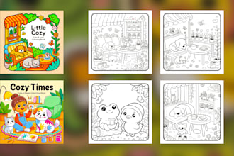 design cozy bold and easy coloring book or pages for kids and adults