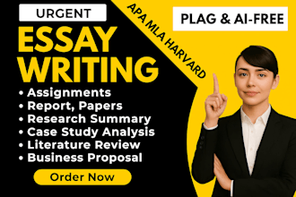 do concise research, essay, case study, project work for college and university
