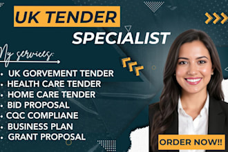 write UK government tender, nhs and bid proposals