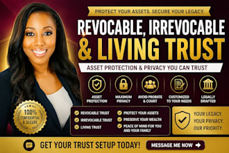 offer a revocable, irrevocable, living trust for asset protection and privacy