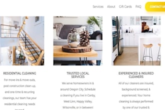 build home service website dry cleaning laundry handyman website