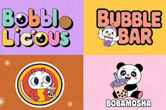 design your bubble tea, boba, milk tea menu and logo