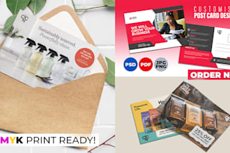 design a sleek postcard using clean and a minimalist layout