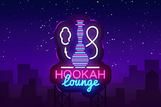 design unique modern bar, nightclub, starlight and hookah lounge logo