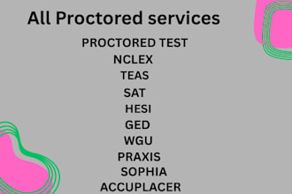 do proctored test nclex teas sat, hesi ged wgu sophia praxis